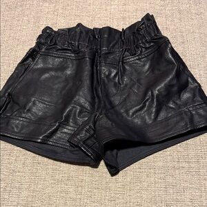 BDG Black High Waist Faux Leather Shorts